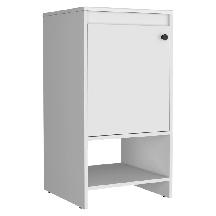 Jane Bathroom Vanity, Single Door Cabinet, Two Shelves White