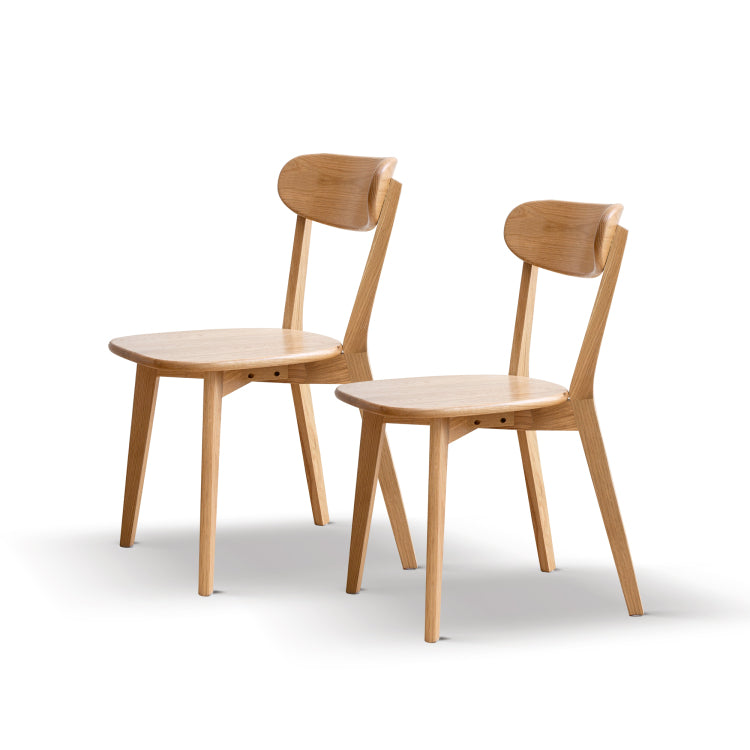 Set Of 2 Pcs Dining Chair Wooden Fas Grade Oak Natural Wood Made In North America 100% Dirt Free Wood Chair Solid Chair Table Chair Wooden Living Room Chair Simple And Natural 46.5 * 54 * 80Cm