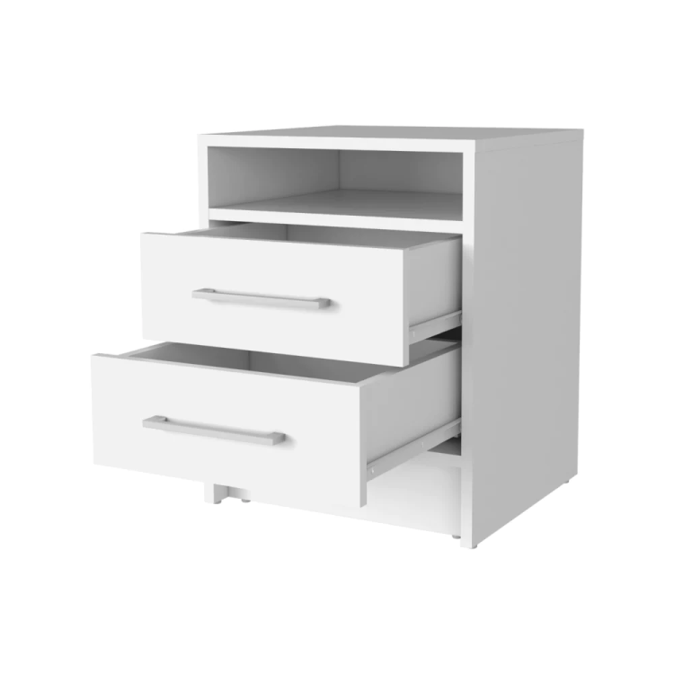 Rowley 2 Drawer 1 Shelf Rectangle Nightstand White
