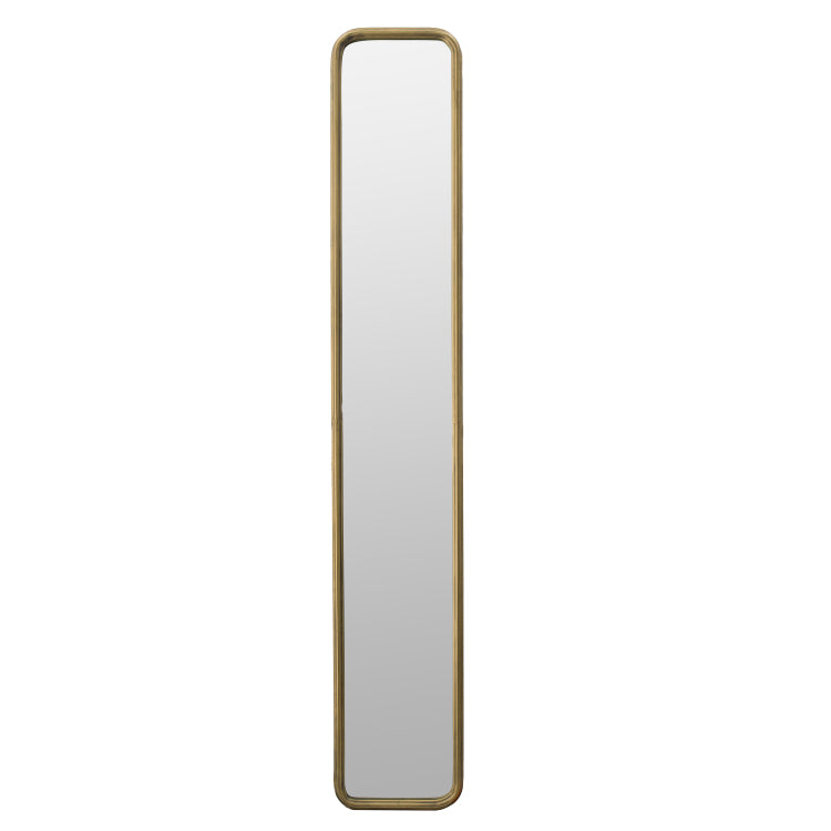 47" X 8" Full Length Mirror With Antique Gold Metal Frame, Long Mirror For Hallway Living Room Bedroom Bathroom