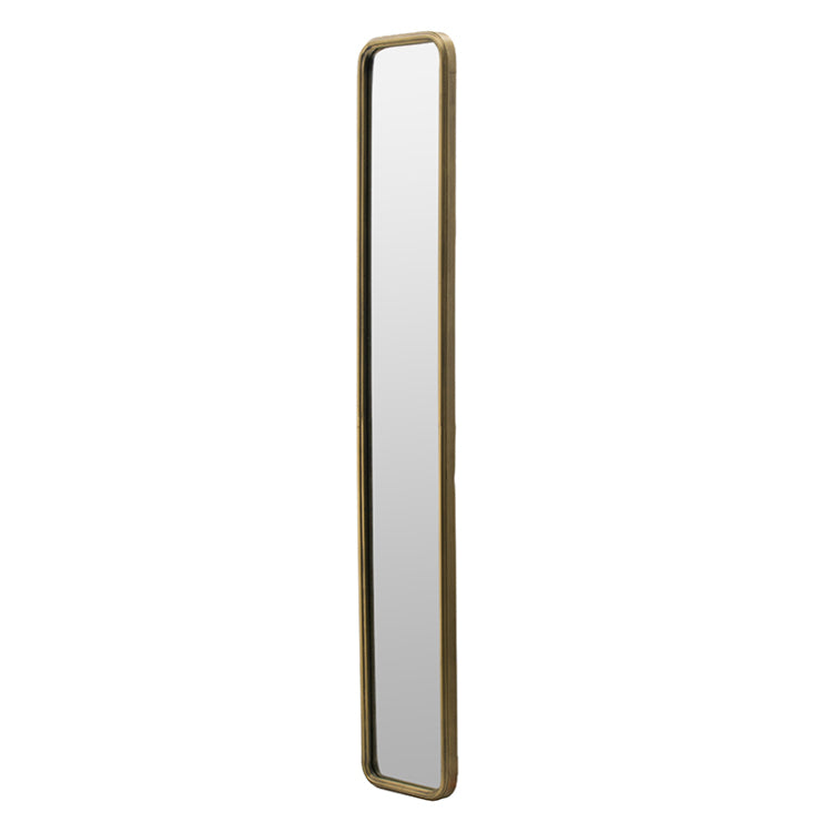 47" X 8" Full Length Mirror With Antique Gold Metal Frame, Long Mirror For Hallway Living Room Bedroom Bathroom