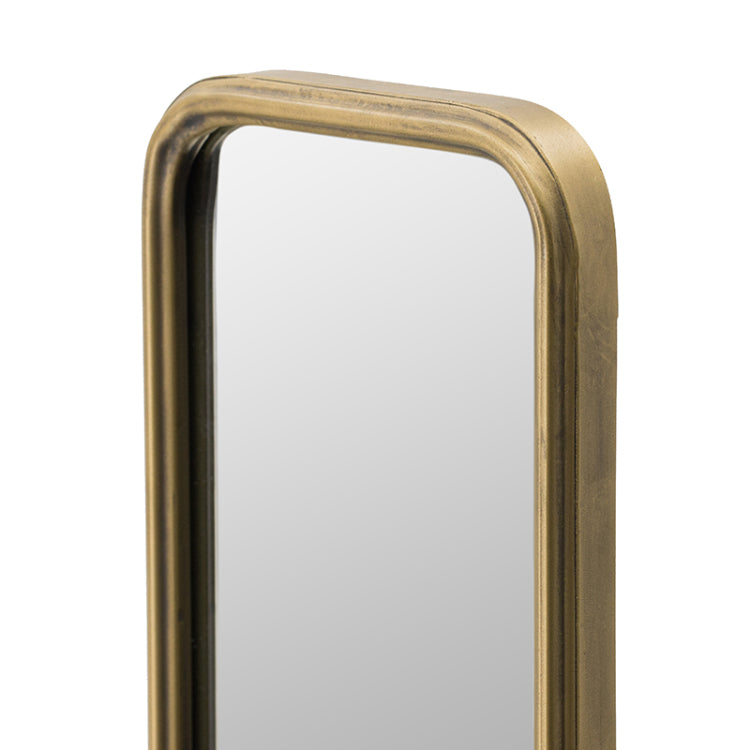 47" X 8" Full Length Mirror With Antique Gold Metal Frame, Long Mirror For Hallway Living Room Bedroom Bathroom