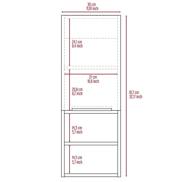 Medicine Cabinet Hazelton, Open And Interior Shelves, Light Gray Finish