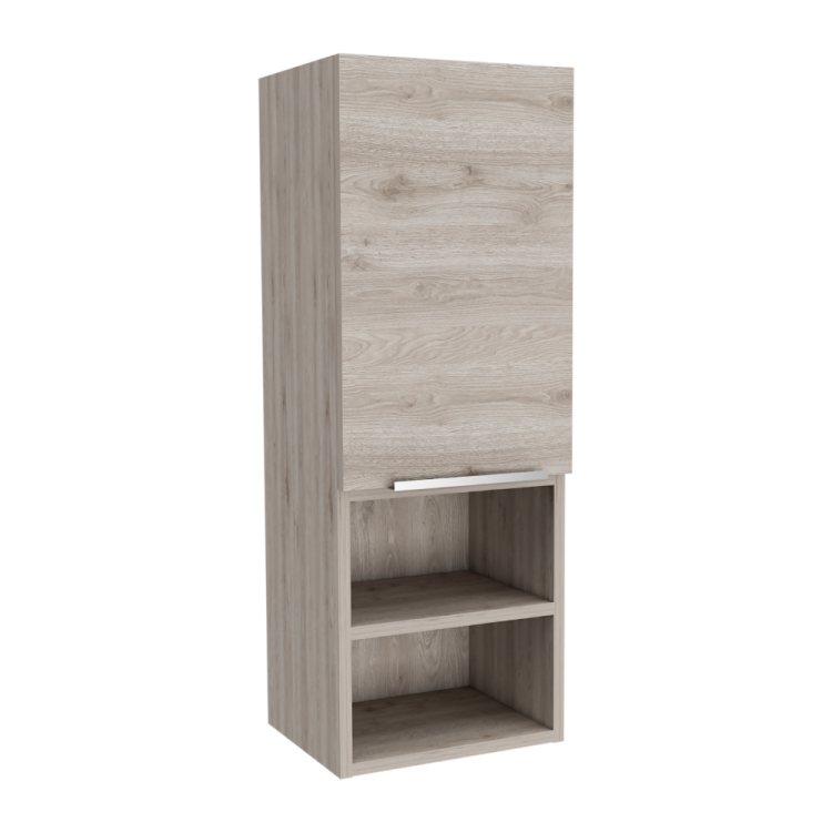 Medicine Cabinet Hazelton, Open And Interior Shelves, Light Gray Finish