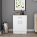 Pantry Cabinet Netal, One Drawer, White Light Oak Finish