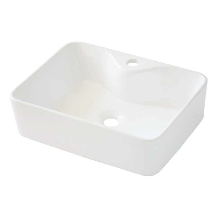 19"X15" White Ceramic Rectangular Vessel Bathroom Sink