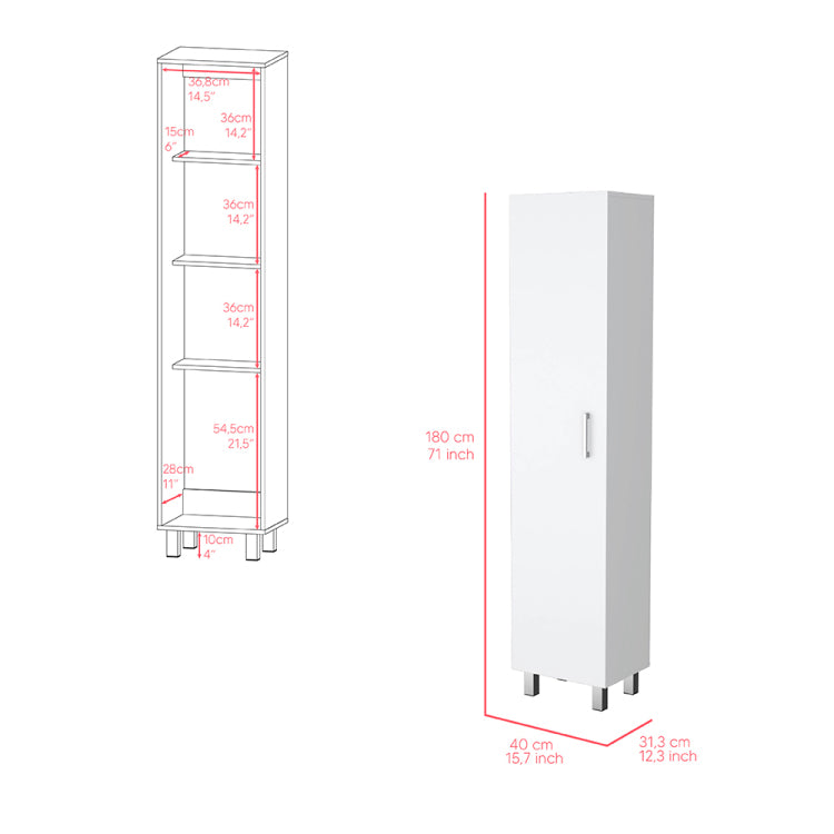 Storage Cabinet Molekeede, Laundry, White Finish