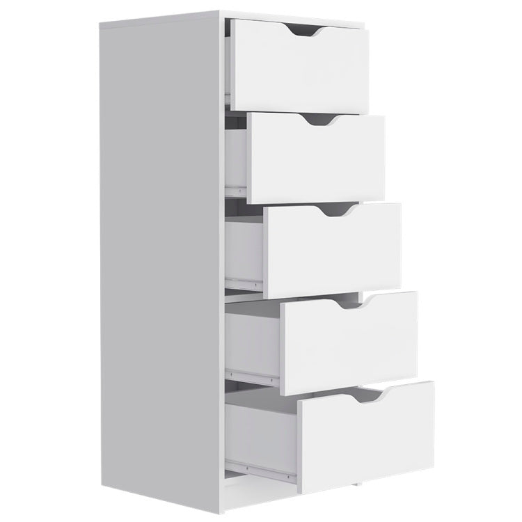 Dresser Kamran, Five Drawer Narrows, White Finish