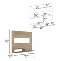 Floating Entertainment Center Albuquerque, Space For The Tv S Up 55", Light Pine Finish
