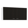 Wall Cabinet Toran, Two Shelves, Double Door, Black Wengue Finish