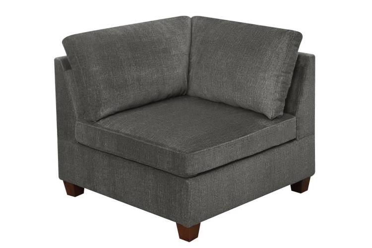 1Pc Corner Wedge Grey Chenille Fabric Modular Corner Wedge Sofa Living Room Furniture