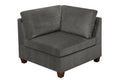 1Pc Corner Wedge Grey Chenille Fabric Modular Corner Wedge Sofa Living Room Furniture