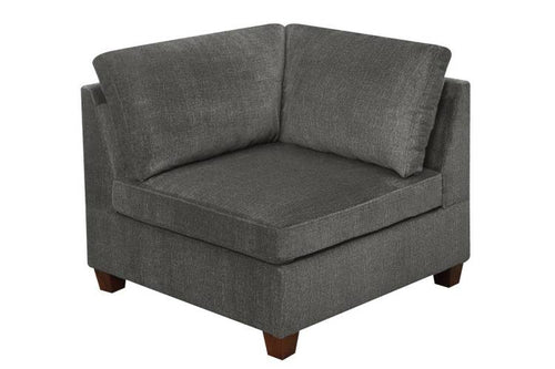 1Pc Corner Wedge Grey Chenille Fabric Modular Corner Wedge Sofa Living Room Furniture