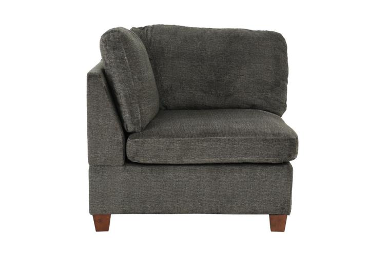 1Pc Corner Wedge Grey Chenille Fabric Modular Corner Wedge Sofa Living Room Furniture