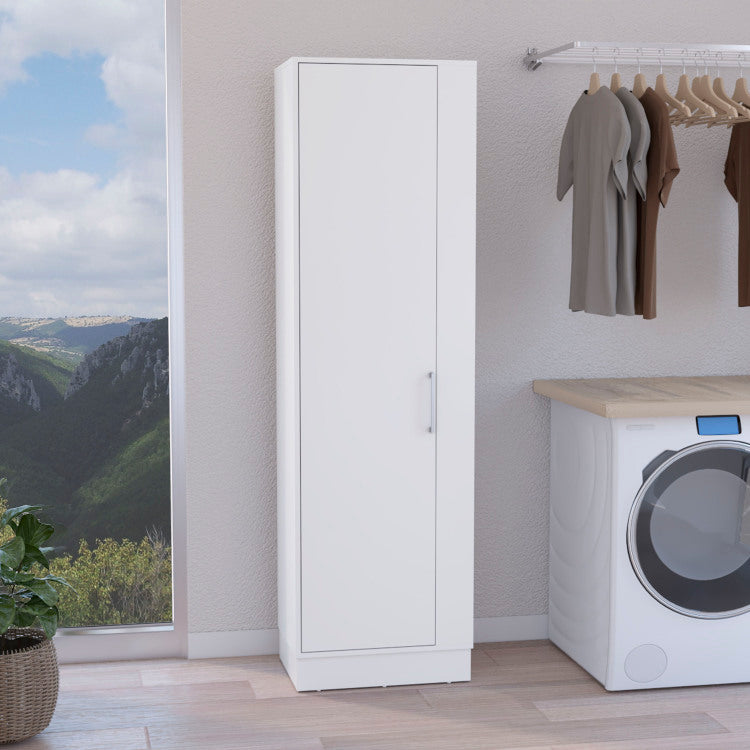 Storage Cabinet Manika, One Door And Shelves, White Finish