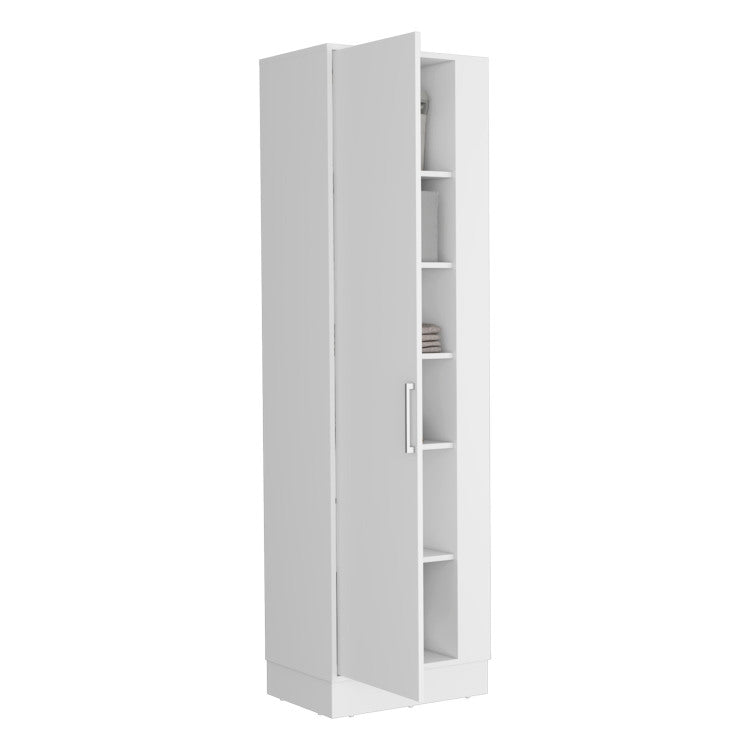 Storage Cabinet Manika, One Door And Shelves, White Finish