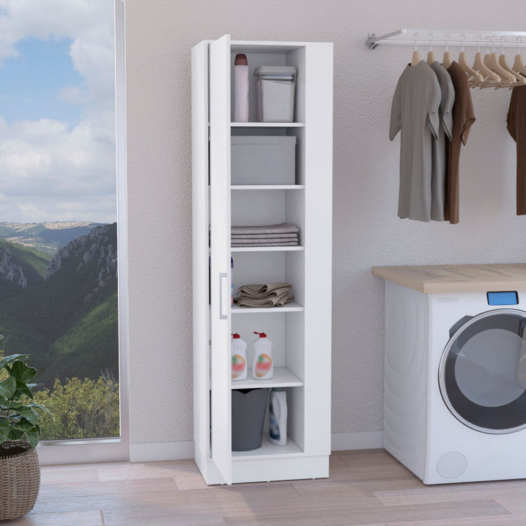 Storage Cabinet Manika, One Door And Shelves, White Finish