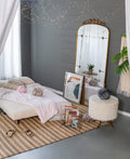 76" X 40" Lavish Full Length Mirror, Antique Gold Metal Floor Mirror For Living Room, Bedroom