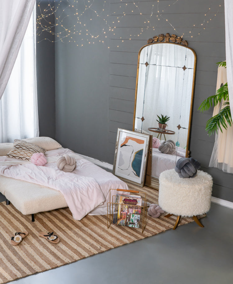 76" X 40" Lavish Full Length Mirror, Antique Gold Metal Floor Mirror For Living Room, Bedroom