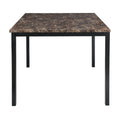 Counter Height Table 1Pc Metal Frame Faux Mable Top Square Transitional Dining Room Furniture
