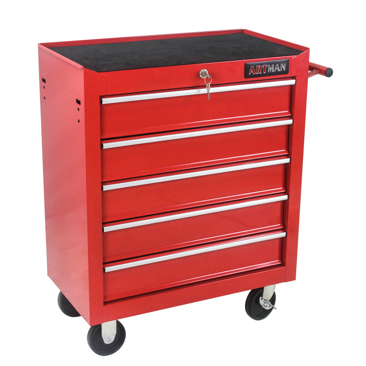 5 Drawer Tool Chest, Tool Storage Cabinet For Garage Storage With 4 Wheels And Locking System, Red