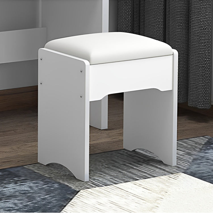Fashion Vanity Desk With Mirror And Lights For Makeup And Chair, Vanity Mirror With Lights And Table Set With 3 Color Lighting Brightness Adjustable, 4 Drawers, White Color