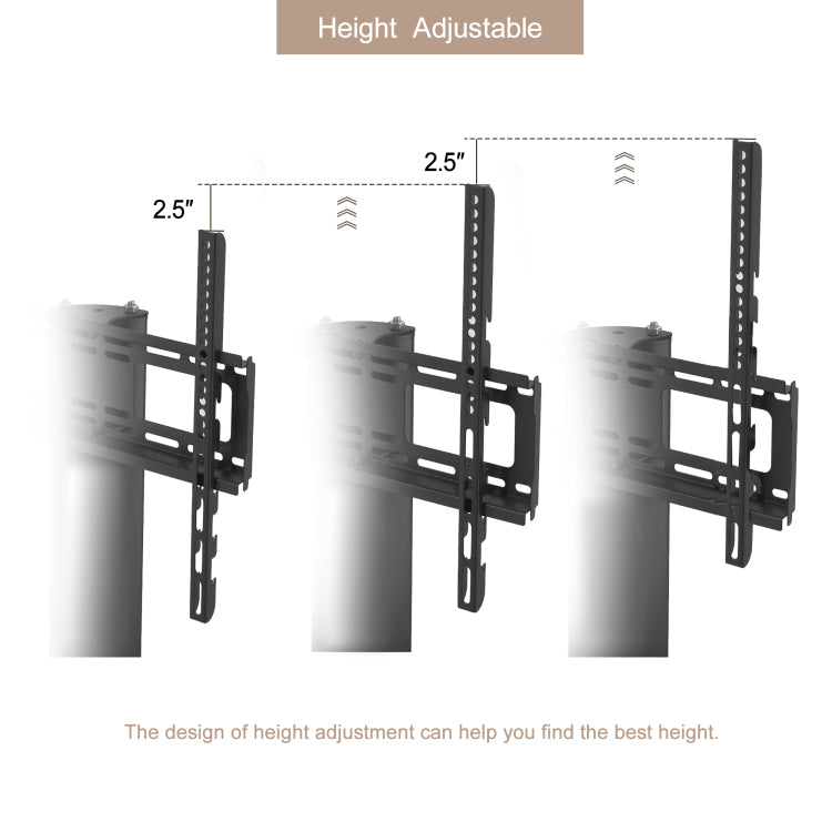 Height And Angle Adjustable Multi Function Tempered Glass Metal Frame Floor With Lockable Wheels Mobile Tv Stand, Lcd Plasma Tv Bracket 2 Tier Tempered Glass Shelves For Multiple Media Devices