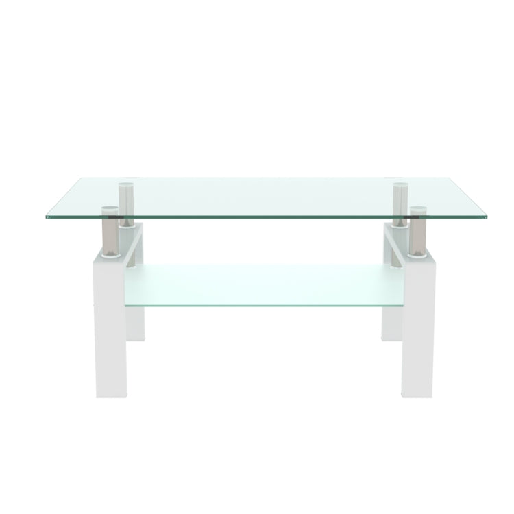 Rectangle Glass Coffee Table, Clear Coffee Table, Modern Side Center Tables For Living Room, Living Room Furniture Old Sku:W24136821