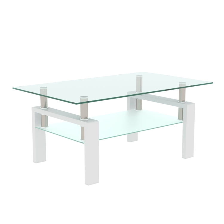 Rectangle Glass Coffee Table, Clear Coffee Table, Modern Side Center Tables For Living Room, Living Room Furniture Old Sku:W24136821