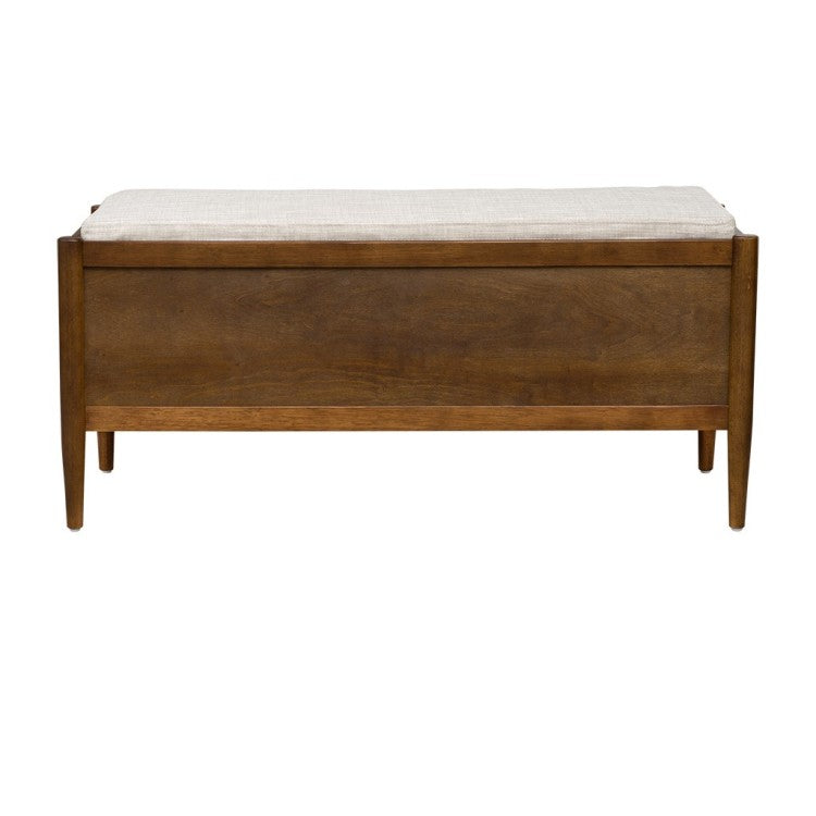 Accent Bench With Storage And Upholstered Cushion