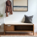 Accent Bench With Storage And Upholstered Cushion