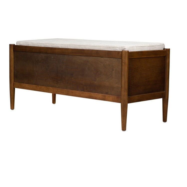 Accent Bench With Storage And Upholstered Cushion
