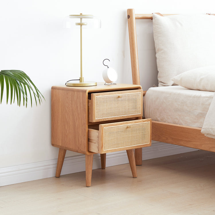 Pure Solid Wood Bedside Cabinet Modern Simple Nightstands North America Oak Bedside Cabinet Nordic Bedroom Solid Oak Storage Cabinet 0.4M