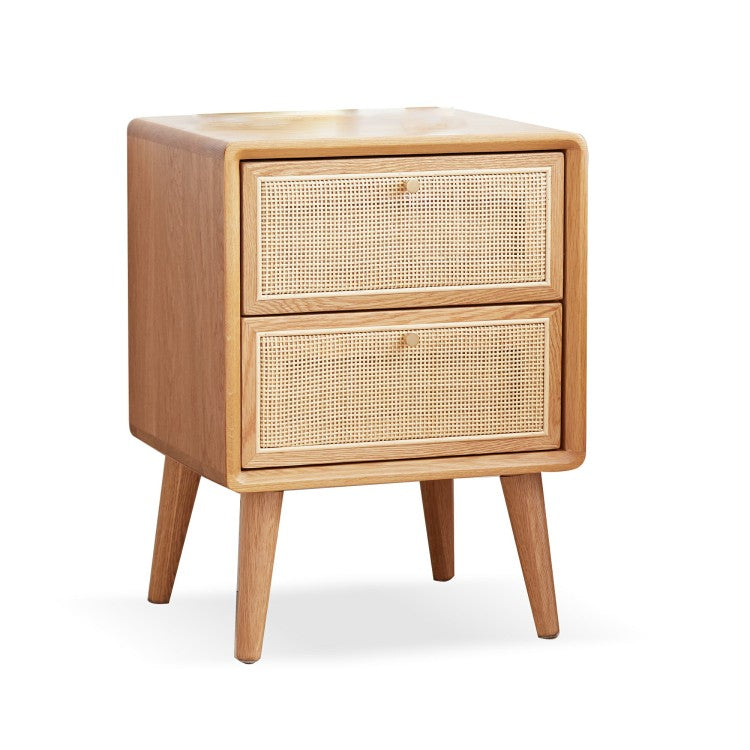 Pure Solid Wood Bedside Cabinet Modern Simple Nightstands North America Oak Bedside Cabinet Nordic Bedroom Solid Oak Storage Cabinet 0.4M