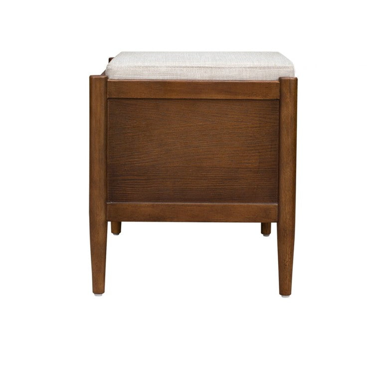 Accent Bench With Storage And Upholstered Cushion