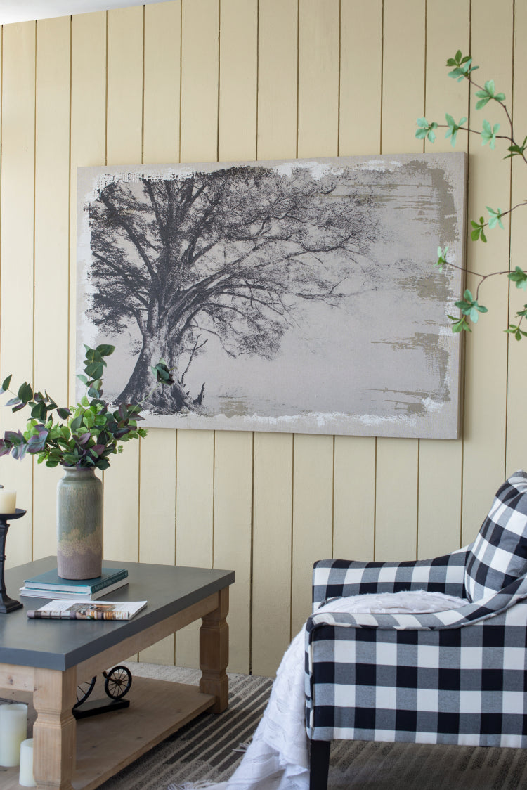 59" X 39" Large Arboreal Shelter Canvas Art Print, Traditional Style Floral Wall Art, Home Decor Accent Piece