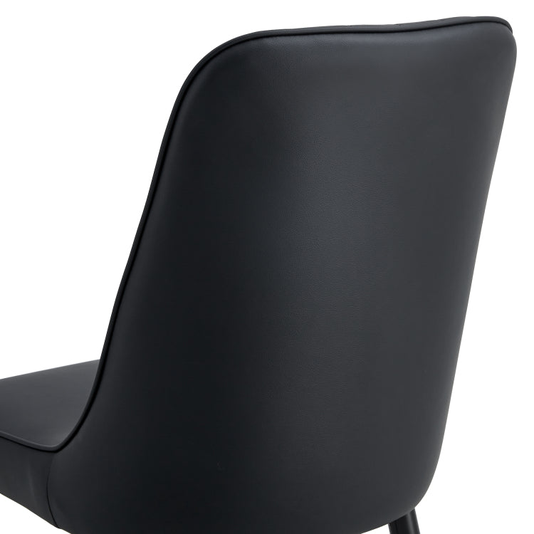 Modern Dining Chairs, Equipped With Pu Artificial Leather Backrest Cushions And Black Metal Legs, Suitable For Restaurants, Kitchens, And Bedrooms. Set Of 4 Pieces Black Pu Leather C 007