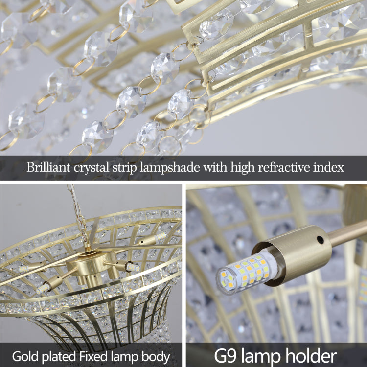 Same As W1340120181 L5021 8 Light 23.6" Wide Crystal Waterfall Chandelier Bulb Not Included