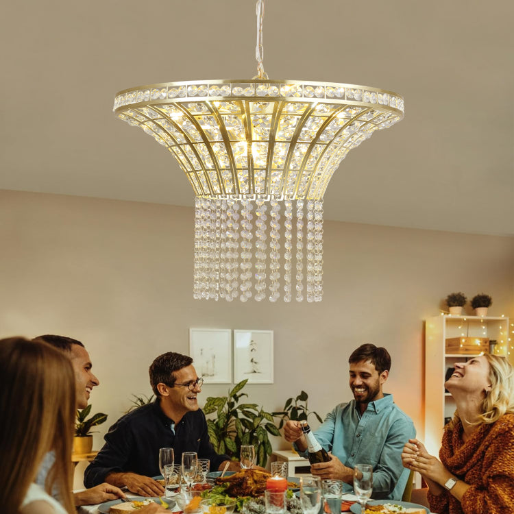 Same As W1340120181 L5021 8 Light 23.6" Wide Crystal Waterfall Chandelier Bulb Not Included