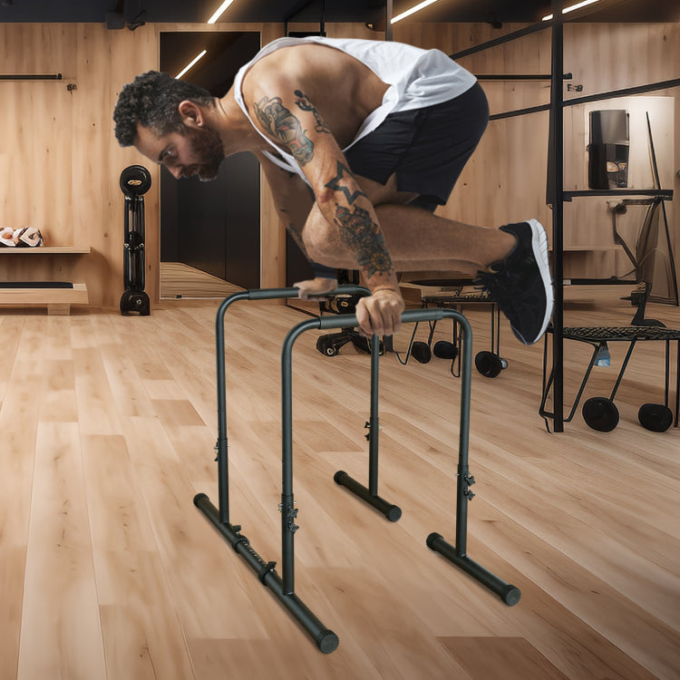 Power Tower Dip Station Pull Up Bar Stand Adjustable Height Heavy Duty Multi Function Fitness Training Equipment