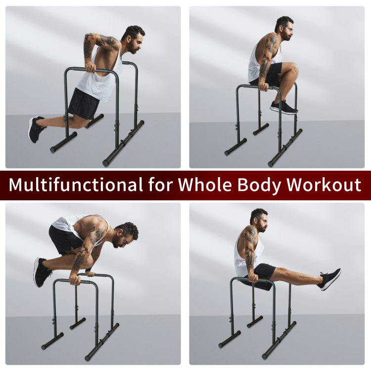 Power Tower Dip Station Pull Up Bar Stand Adjustable Height Heavy Duty Multi Function Fitness Training Equipment