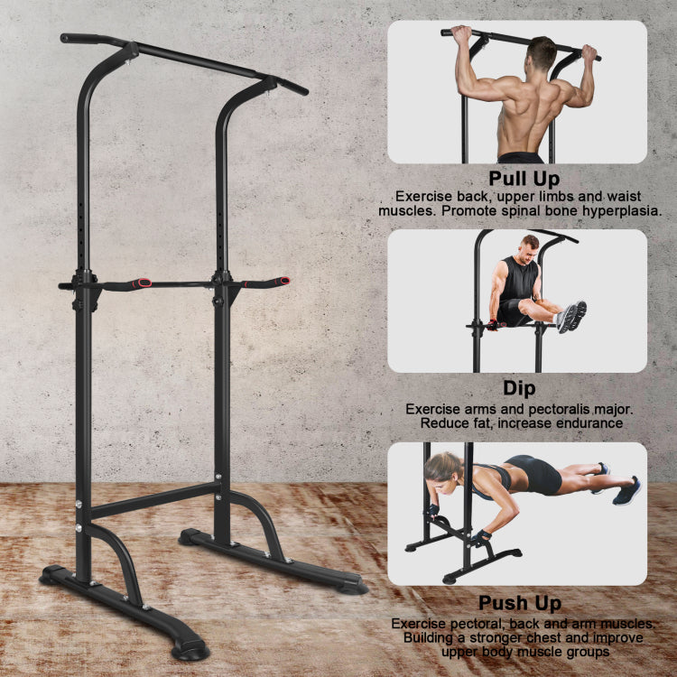 Power Tower Dip Station Adjustable Height Heavy Duty Multi Function Fitness Training Equipment