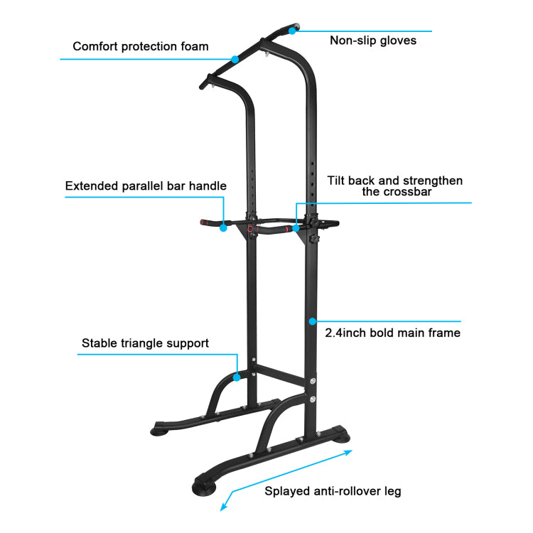 Power Tower Dip Station Adjustable Height Heavy Duty Multi Function Fitness Training Equipment