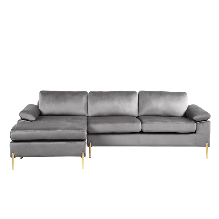Shannon Velvet Sectional Sofa With Chaise