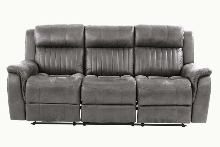 Contemporary Manual Motion Sofa 1Pc Couch Living Room Furniture Slate Blue Leatherette