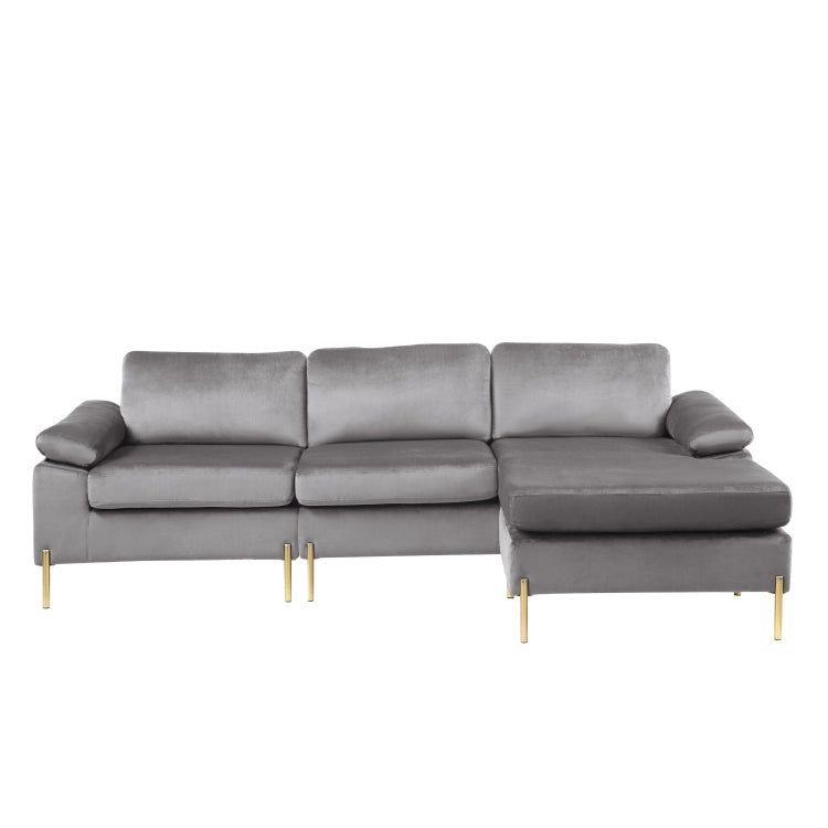 Shannon Velvet Sectional Sofa With Chaise