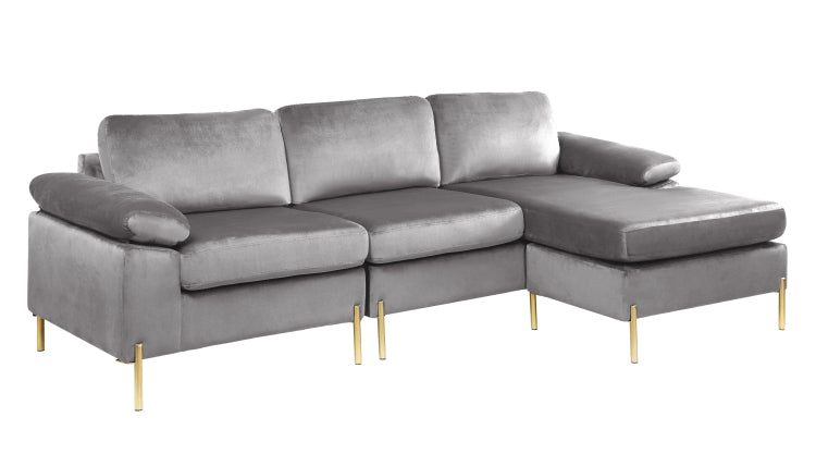Shannon Velvet Sectional Sofa With Chaise