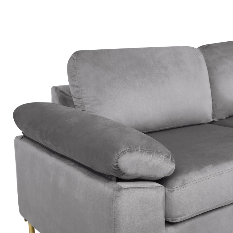 Shannon Velvet Sectional Sofa With Chaise