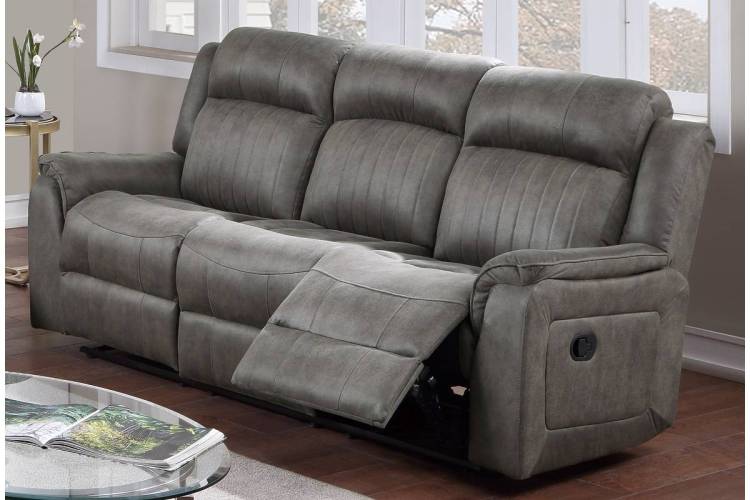 Contemporary Manual Motion Sofa 1Pc Couch Living Room Furniture Slate Blue Leatherette