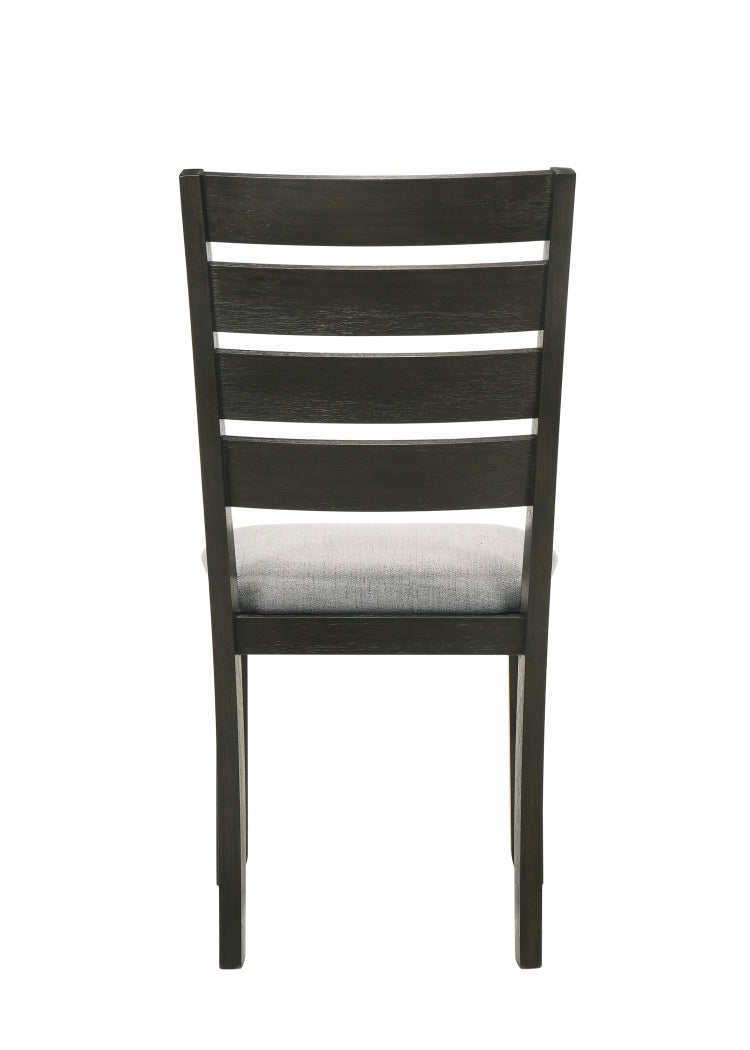 Contemporary Dining Chairs Set Of 2 Wheat Charcoal Finish Solid Wood Fabric Cushion Side Chairs Kitchen Dining Room Furniture